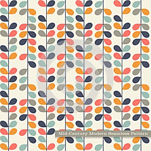 Seamless retro pattern in mid century modern style