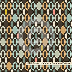 Seamless retro pattern in mid century modern style