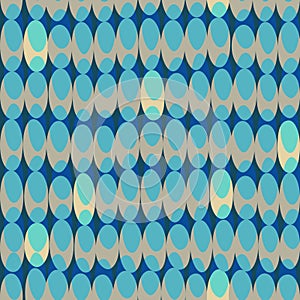 Seamless retro pattern of overlapping hand drawn ovals. photo
