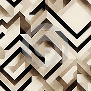 Seamless retro wallpaper pattern with abstract geometrical shapes