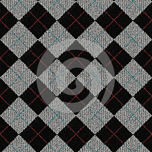 Seamless rhombus knitted pattern