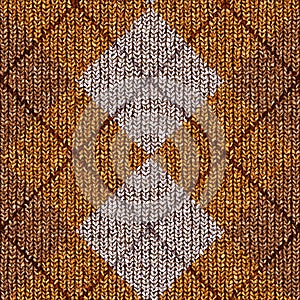 Seamless rhombus knitted pattern