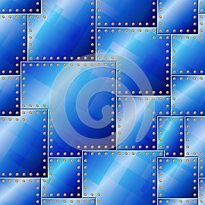 Seamless Riveted Blue Plate Pattern