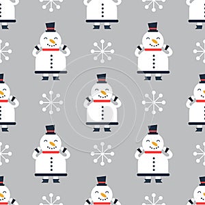 Snowmen seamless background.