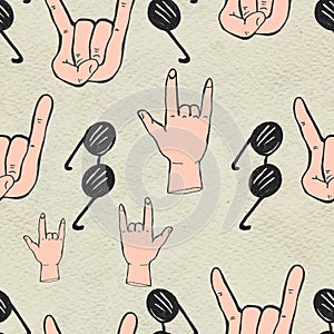 Seamless Rock n roll background. Abstract music modern pattern.