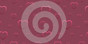 Seamless rose love pattern with hearts