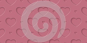 Seamless rose love pattern with hearts