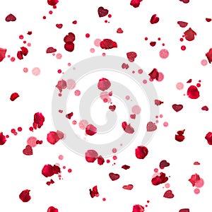 Seamless roses hearts