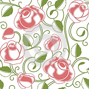 Seamless roses pattern