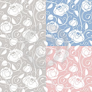Seamless roses pattern, backdrop, template