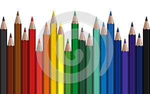 seamless row colored pens