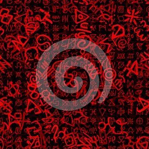 Seamless runic pattern. Endless background with Odins letters chaos