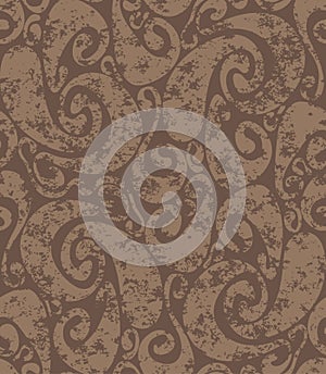 Seamless rusty swirls pattern