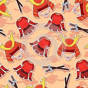 Seamless samurai armor pattern.