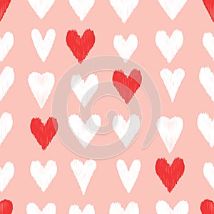 Seamless scribble heart pattern