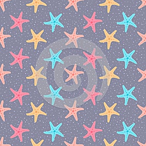 seamless seamless sea star, starfish pattern and background vector illustration