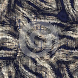 Seamless sepia grunge tie dye blob print texture background. Worn mottled blotch pattern textile fabric. Grunge rough