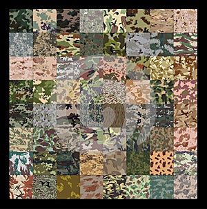 Seamless set of camouflage pattern vector photo