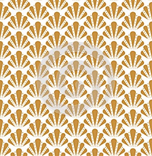 Seamless Shell Art Deco Pattern. Stylish antique background.