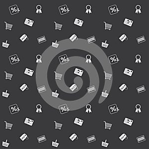 Seamless Shopping Pattern Background