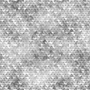 Seamless silver texture of fabric with sequins