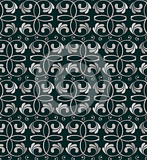 Seamless silwer floral pattern photo