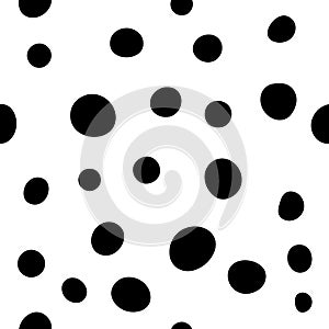 Seamless simple dots pattern. Dalmatian texture.