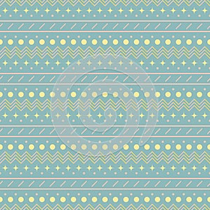 Seamless simple print with horizontal zigzag and patterned strip