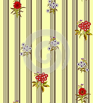 Seamless simples Stripes Tropical floral pattern, fabric textile printing, wallpapers, gift wrap. photo
