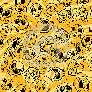 Seamless skull pattern for Halloween. Holidays wallpaper