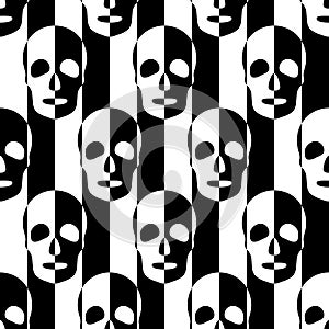 Seamless Skull and Stripe Pattern