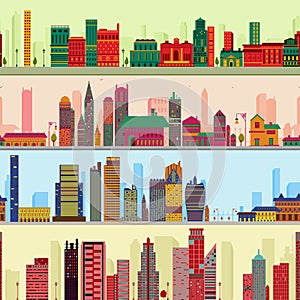 Seamless skyscraper building pattern