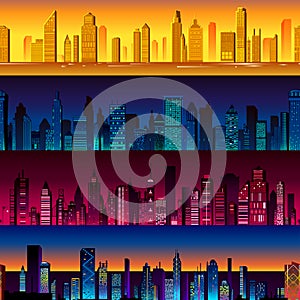 Seamless skyscraper building pattern