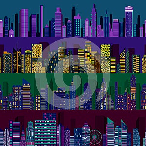 Seamless skyscraper building pattern