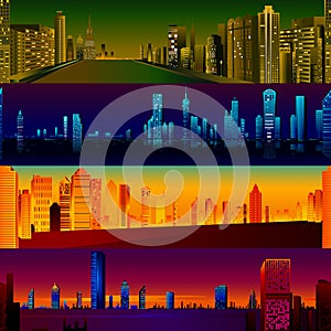 Seamless skyscraper building pattern