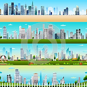 Seamless skyscraper building pattern