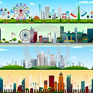 Seamless skyscraper building pattern