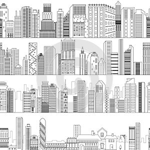 Seamless skyscraper building pattern