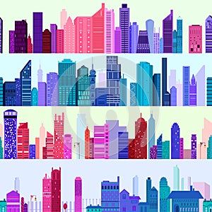 Seamless skyscraper building pattern