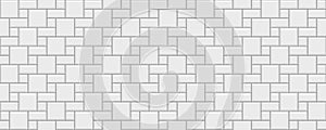 Seamless slab pavement pattern. Cobblestone masonry texture. Paver tile