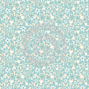 Seamless small cute floral pattern on light background