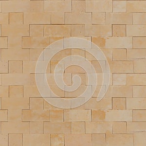 Seamless Smooth Yellow Stone Blocks Wall Texture.