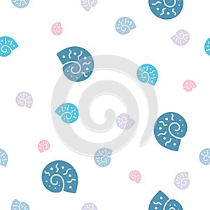 Seamless snail pastel pattern