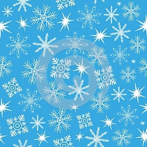 Seamless Snowflake Pattern Background. Vector illustration