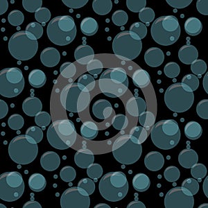 Seamless soap bubbles pattern. Vector background. Cleaning or bodycare wallpaper