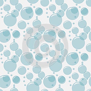 Seamless soap bubbles pattern. Vector background. Cleaning or bodycare wallpaper