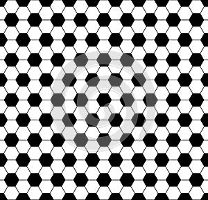 Seamless soccer football hexagon background black texture. Vector soccer backdrop sport concept