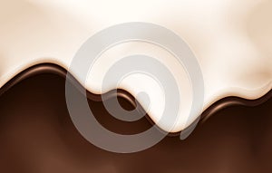 Seamless Soft And Creamy Ice Cream Background With Vanilla And Chocolate