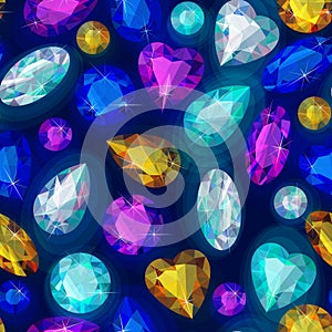Seamless sparkling gems