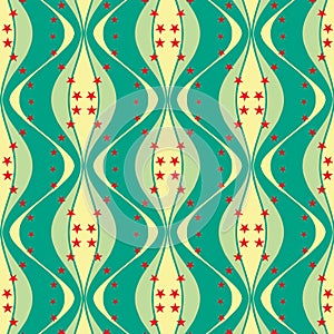 Seamless spindle-shaped pattern with stars